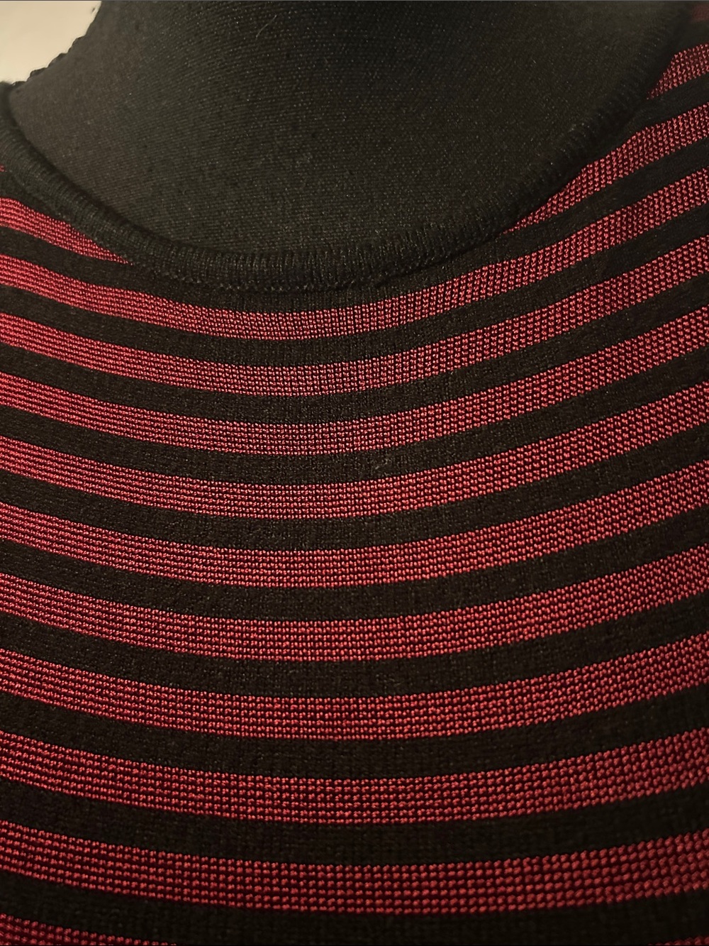 Ralph Lauren Sleeveless Maroon and Black Striped Knit Dress - Picture 10 of 11